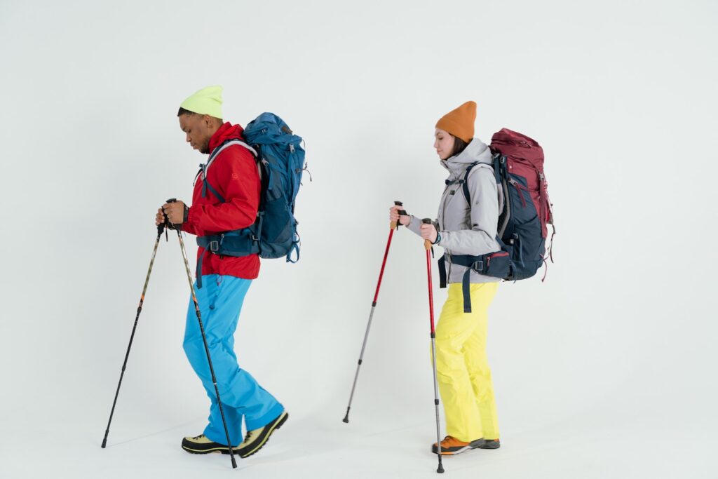 Two People in Complete Trekking Gears